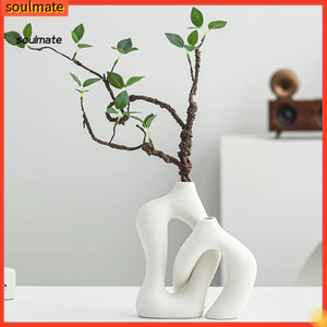 Linh hồn| Bắt Mắt Trang Trí Gốm Sứ Nghệ Thuật Bình Gốm 2 Chiếc Bình Gốm Bộ Hình Tròn Không Đều Hiện Đại Phong Cách Boho Tối Giản Bắc Âu Bình Hoa Cho Kệ Để Bàn Cho Phòng