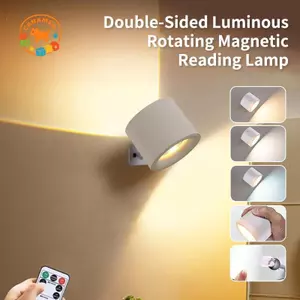 CANAMEK Đèn tường LED từ tính có thể sạc lại Điều khiển từ xa không dây xoay 360 độ cho phòng khách Hành lang phòng ngủ CSF
