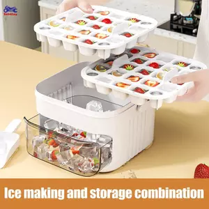 XOITOP Máy làm khối 50 lít cực lớn với khay cấp thực phẩm hai lớp dễ dàng trượt cho tủ lạnh Hoàn hảo cho rượu whisky & Cotails VN