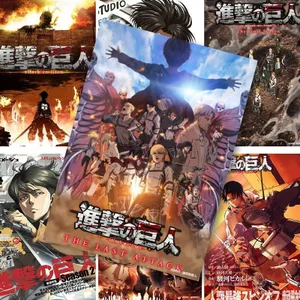 Poster Anime Attack on Titan 10 Chiếc – Eren Mikasa Hange Levi, Kích Thước A4, Trang Trí Tường Phòng Ký Túc Xá, Bộ Dán Tường Thẩm Mỹ