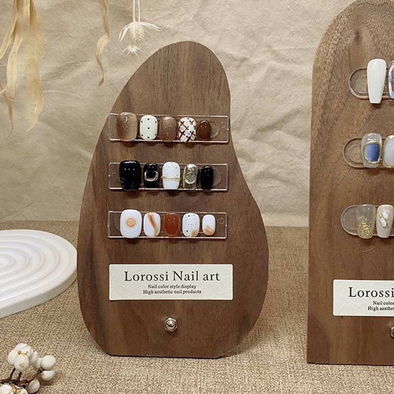 [Keepcheer] Phong cách cổ xưa Nail Art Color Board Bảng trưng bày quả óc chó Trang trí Mặc sơn móng tay Keo màu Thẻ làm móng tay Mẫu trưng bày Ra Mới
