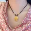 Vòng Cổ Khóa Hòa Bình Nữ - Dây Đen Dệt Tay - Hợp Kim Mạ Vàng Fu-Character - Vintage Phong Cách Phương Đông Mặc Hàng Ngày