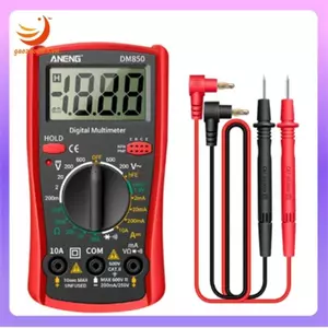 DM850 1999 Đếm Đồng hồ vạn năng kỹ thuật số tự động Điện áp Dòng điện Ohm Ampe kế Máy dò Công cụ đo màu đỏ
