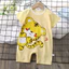 Áo liền quần trẻ em mùa hè Bộ áo liền quần mỏng ngắn tay Cotton nguyên chất 59-90 Size OJSG