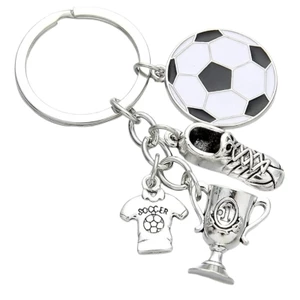 Móc khóa kỷ niệm bóng đá nhẹ Yoo có bề mặt được đánh bóng Túi treo trang trí cho ba lô hoặc Carabiners