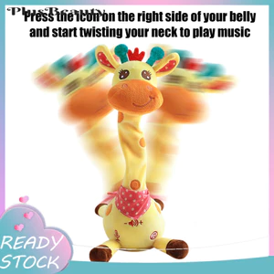 < Pluscloth > Đồ chơi hươu cao cổ âm nhạc có đèn Led – Nhảy múa hát lặp đi lặp lại Động vật nhồi bông sang trọng cho trẻ em – Đồ chơi trẻ em nói chuyện bằng điện phát sáng với bài hát trẻ em Đồ chơi trẻ em