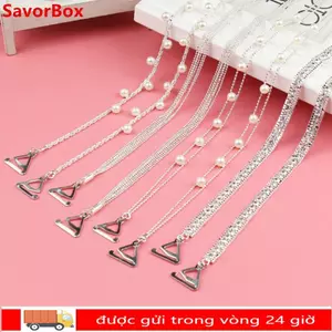 Dây đeo đồ lót SAVORBOX, Dây đeo áo ngực kim loại chống trượt Aniti, Phụ kiện đồ lót nữ bằng kim cương giả có thể điều chỉnh