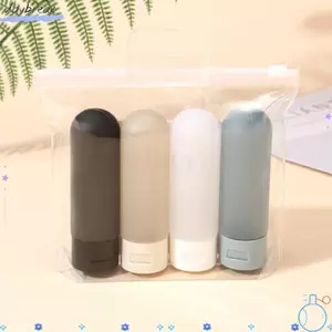 Hộp đựng dầu gội DAYBREAK, Bình du lịch 4 chai du lịch chống rò rỉ không chứa BPA, Ống silicon mềm có thể bơm lại di động có thể bóp được Chuyến đi