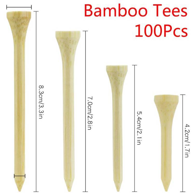 NS 100 Cái / bộ Golf Tee Tre Tee Golf Bóng Giá Đỡ 4 Kích Thước Mạnh Hơn Gỗ Tee NS