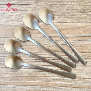 < zhuliye789 > Thìa Gia Vị Inox Phong Cách Hàn Quốc Tròn Thiên Tính Trộn Thìa Cà Phê Trà Món Tráng Miệng Thìa Trộn Bộ Đồ Ăn Đẹp