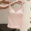 Milyfashion Dopamine Nhỏ Tươi Đẹp Lưng Sọc Sling Slim-fit Phù Hợp Với Ngực Miếng Lót Đáy Ngắn Top Mỏng Dây Đeo Vai Phong Cách Mới GX8P