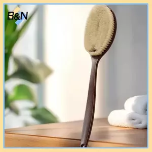 Bàn chải tắm B & N Bàn chải tắm Bàn chải tắm Da khô Cơ thể Mềm mại Lông tự nhiên Dụng cụ chăm sóc Máy mát xa lông mềm tự nhiên Tay cầm PE.