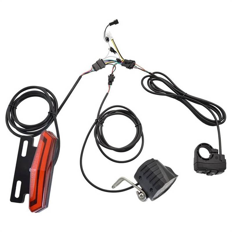< WHPHous-t > Bộ đèn pha phía trước xe đạp điện 24-48V Công tắc đèn pha còi Ebike Bật đèn đuôi chức năng Phụ kiện xe đạp điện Đẹp