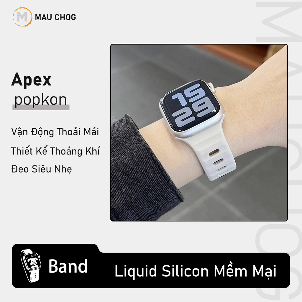 Dây Đeo Cao Su Silicon Thoáng Khí Cho Đồng Hồ Apple Watch Ultra Series S11 10 9 8 7 6 SE 44/45/46/49 38/40/41/42mm