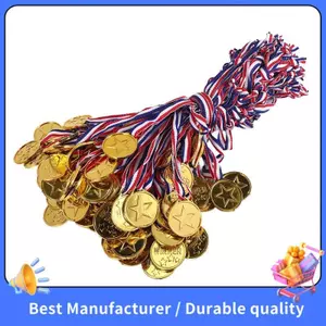 100 Miếng Trẻ Em Nhựa Người Chiến Thắng Huy Chương Người Chiến Thắng Vàng Huy Chương Cho Phong Cách, Trang Trí Tiệc Và Giải Thưởng