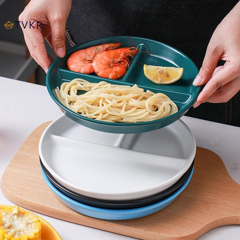 TVKR Ba Lưới Phía Tây Đĩa Cho Thực Phẩm Trái Cây Salad Chia Đĩa Rơm Lúa Mì Chế Độ Ăn Đĩa Ăn Khay Thực Phẩm Nhà Bếp Đồ Ăn OIK