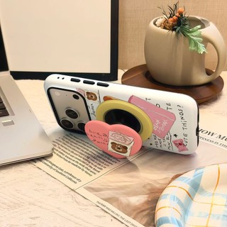 Ốp bảo vệ chân đế hình trái tim cho iPhone 11 12promax 13pro15pro 15promax 14 14promax 14promax 14pro 16 pro max 16 plus 17 17promax hai trong một