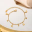 Vòng tay thép titan mạ vàng 18K với thiết kế bướm và tua rua màu sắc thời trang dành cho nữ