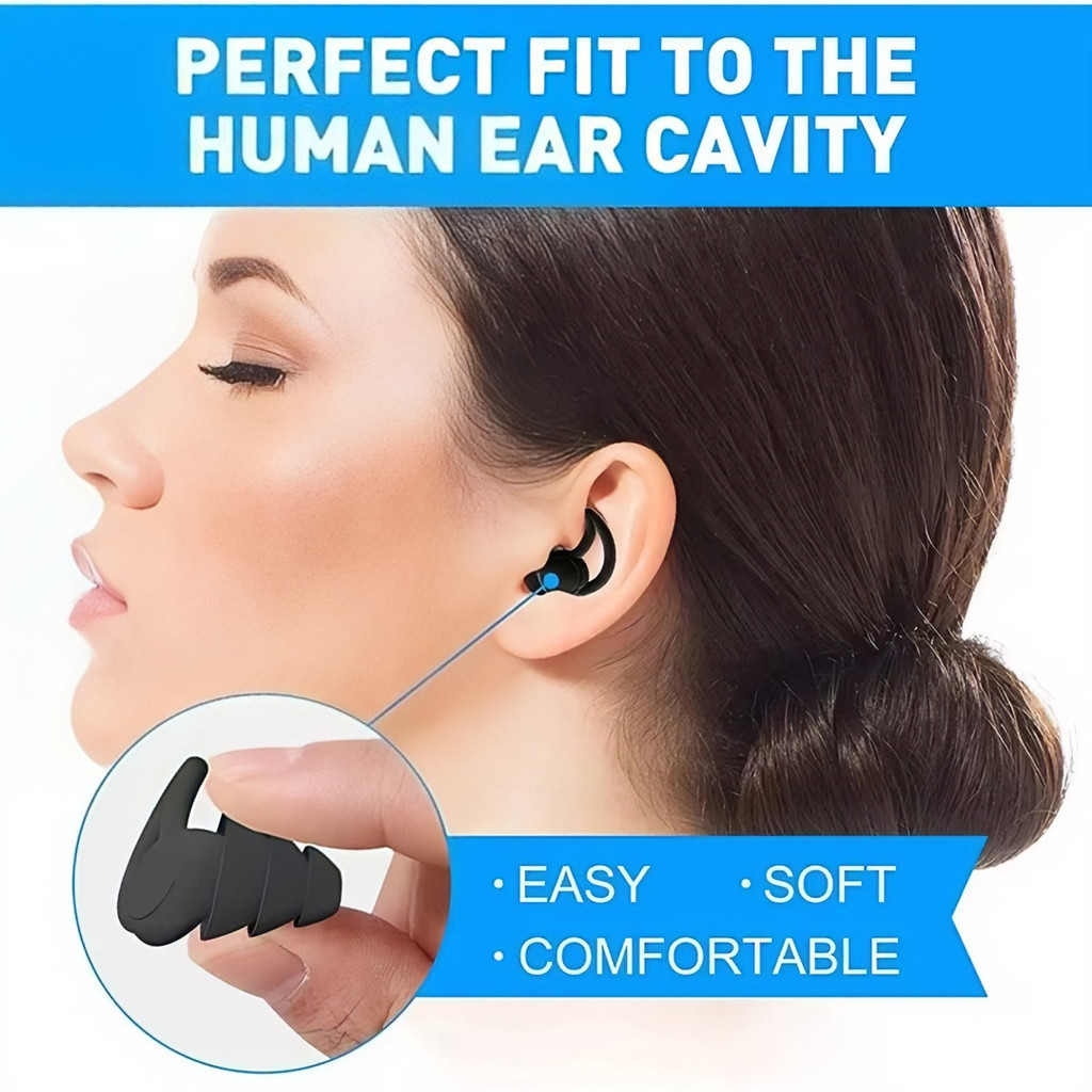 【COD】Nút bịt tai bơi màu đen chống ồn hiệu quả, kết hợp chống nước tốt, phù hợp bơi hồ bơi và biển, giúp tránh viêm tai.