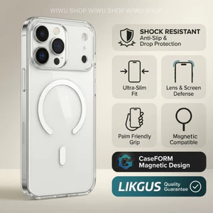 Ốp Lưng Cứng Trong Suốt LIKGUS CAir Magnetic Cho iPhone 17 Pro Max - Chống Sốc, Chống Ố Vàng, Bảo Vệ Cụm Camera