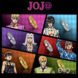 JOJO TAKE-UP Đồng Dây Nhẫn Ngoại Vi Quạt Phong Cách Nhẫn Giorno Nhẫn Trang Sức Mở Đầu Học Sinh
