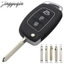 Flip Remote Key Shell Fob cho Hyundai Solaris ix35 ix45 Elantra Santa Fe - 3 nút