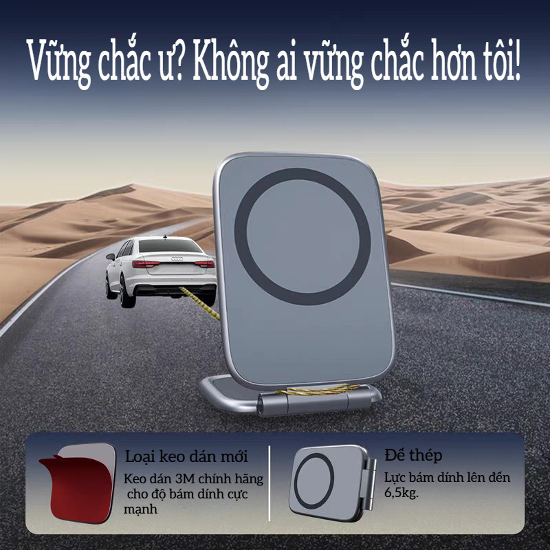Giá Đỡ Từ Tính Ô Tô – Siêu Mỏng Gập Gọn, Nam Châm Mạnh, Dùng Cho Bảng Điều Khiển Xe