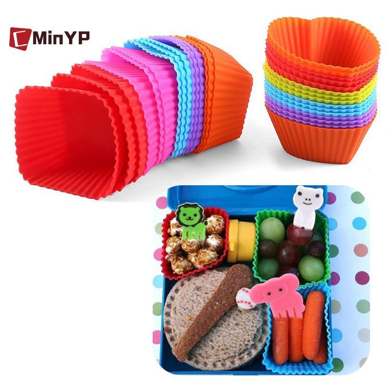 CMinYP 3 Chiếc Bento Chia Cốc Dễ Dàng Làm Sạch Khuôn Bánh Có Thể Tái Sử Dụng Khuôn Món Tráng Miệng Sushi Phụ Kiện Bảo Quản Riêng Biệt Thực Phẩm Hộp Cơm Trưa Lót Vinh Quang