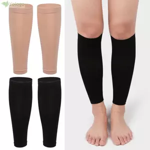 YOLOGO - Hỗ trợ bắp chân thể thao bằng nylon ngăn ngừa giãn tĩnh mạch, tất nén không cổ chân màu đen, co giãn tốt cho bóng rổ