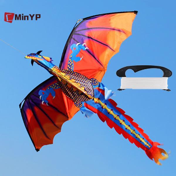 CMinYP Lớn 3D Nylon Diều Bay Rồng Diều Với Dòng 100m Đồ Chơi Thể Thao Ngoài Trời Gia Đình Vinh Quang