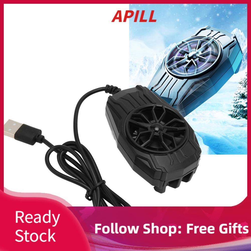 apill Denash Quạt Điện Thoại Siêu Im Lặng 5V 1A Tản Nhiệt Mini Làm Mát Sừng Lưỡi Dao Để Xem Video (Đen) Denash30nbxd1r86-11