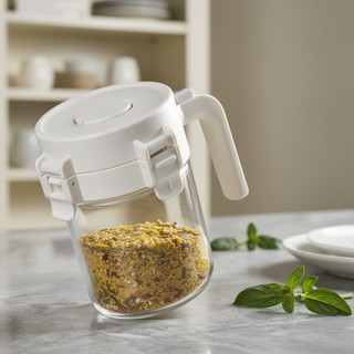 Thủy Tinh Lọ Gia Vị Khóa Nắp Chống Ẩm Thìa Đựng Borosilicate Nhà Bếp Cắm Trại 300ml