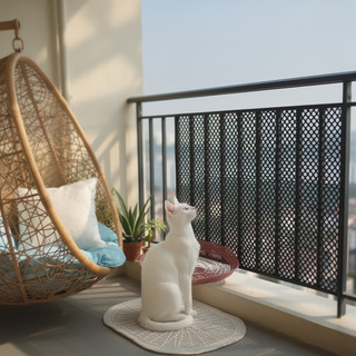 Lưới an toàn bằng nhựa PVC Ban công Sân vườn Lưới chống rơi Bền hàng rào gà cho thú cưng Đen trắng