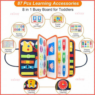 Bảng bận rộn Đồ chơi du lịch cho trẻ 1–4 tuổi, Montessori, cảm giác, học tập, bảng hoạt động, giáo dục