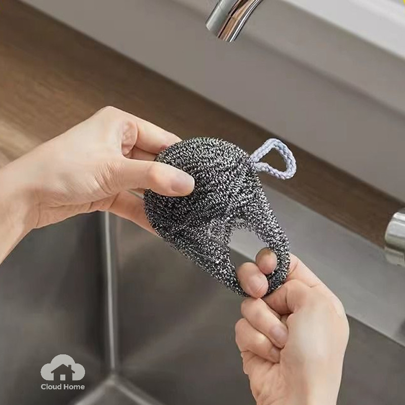 🌤️COD🌤️Miếng chà xông nồi, giẻ sắt cọ rửa inox nhôm,thép không gỉ, có dây cheo, tiện dụng đa năng (1cái)