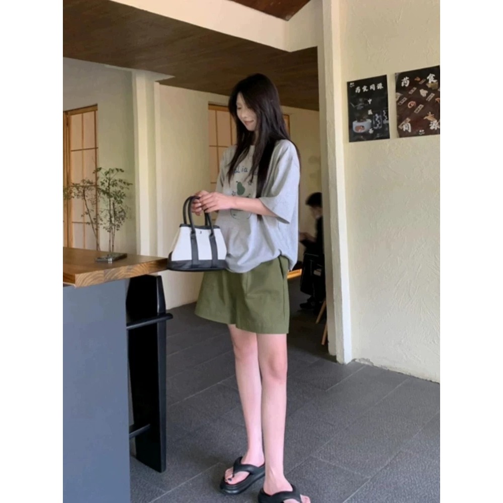 SUXI Áo thun ngắn tay họa tiết đáng yêu, phù hợp mùa hè 260427