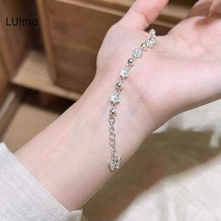 LUImo Bạc Trái Tim Vòng Tay Bé Gái Lấp Lánh Zircon Dây Xích Tinh Tế Ngọt Ngào Trang Sức Cho Ngày Lễ Kỷ Niệm Phụ Kiện SBS