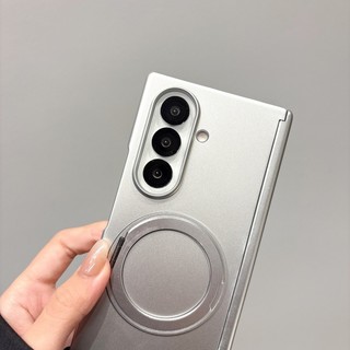 Tùy chọn Vỏ điện thoại phủ mờ cao cấp cho samsung galaxy z fold 7 z fold 6 z fold 5 / 4 Bản lề kép Vỏ chống trầy xước trục lò xo với 360° Giá đỡ vòng từ tính xoay gấp 8