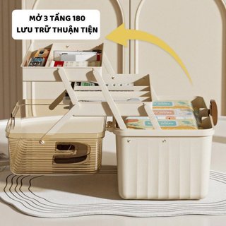 Hộp Bảo Quản Thuốc Gia Đình 3 Lớp Nhựa PP Di Động Sơ Cứu Tổ Chức Cung Cấp Nhà