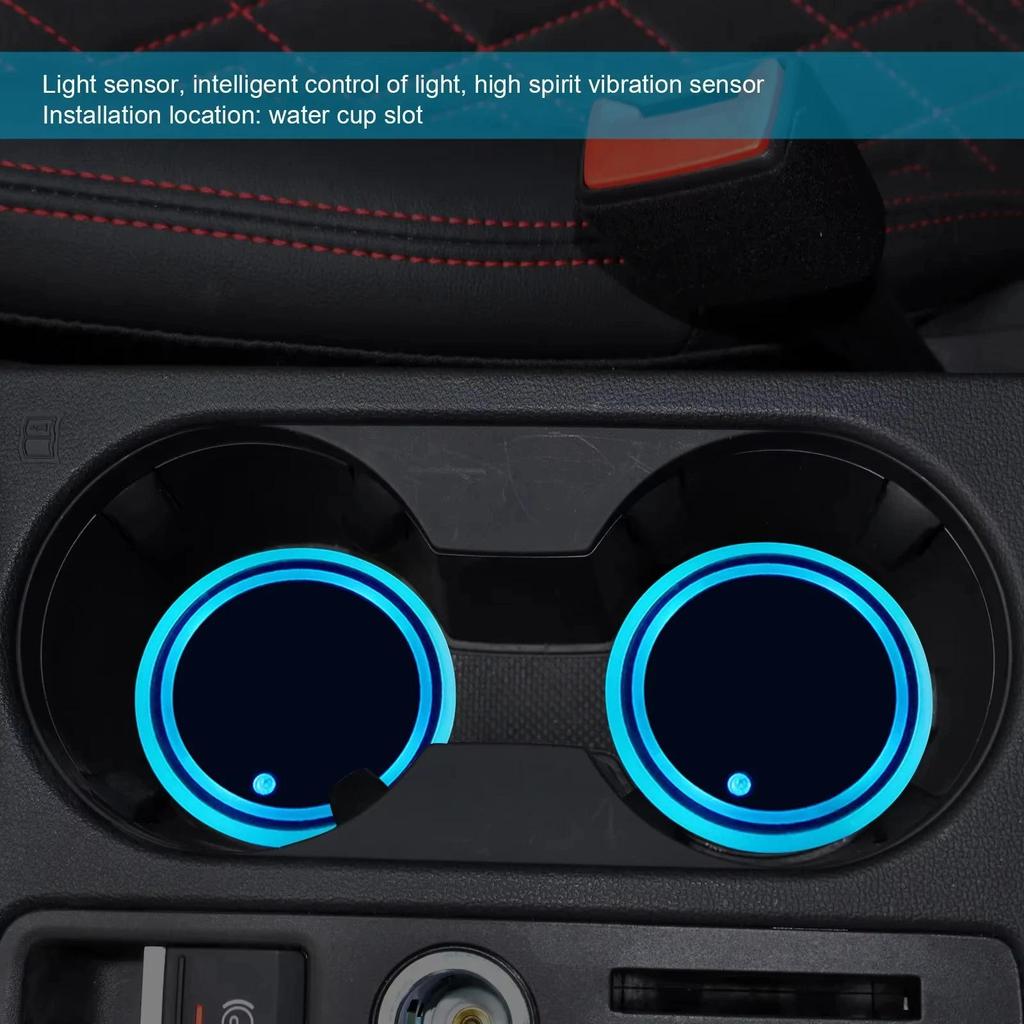 2 Chiếc Đèn LED Giá Đỡ Cốc Với 7 Màu Đèn Phát Quang Miếng Lót Cốc Sạc USB Thảm Cho Xe Ô Tô Xe Tải Xe Phụ Kiện