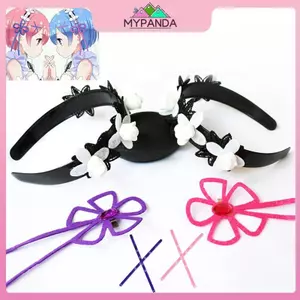 MYPANDA Cuộc Sống Trong Một Thế Giới Khác Từ zero Rem Cosplay Tóc Giả Anime Nữ Ram Trang Phục Tóc Tổng Hợp Tóc Giả.
