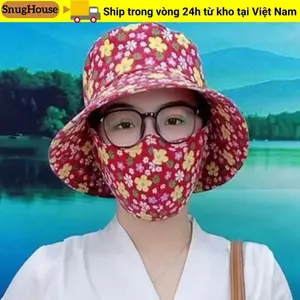 Mũ làm việc nông nghiệp SNUGHOUSE, Mũ hái trà vành rộng chống tia cực tím, Khăn choàng cổ bảo vệ thời trang Mũ đuôi ngựa dành cho nữ Quà tặng