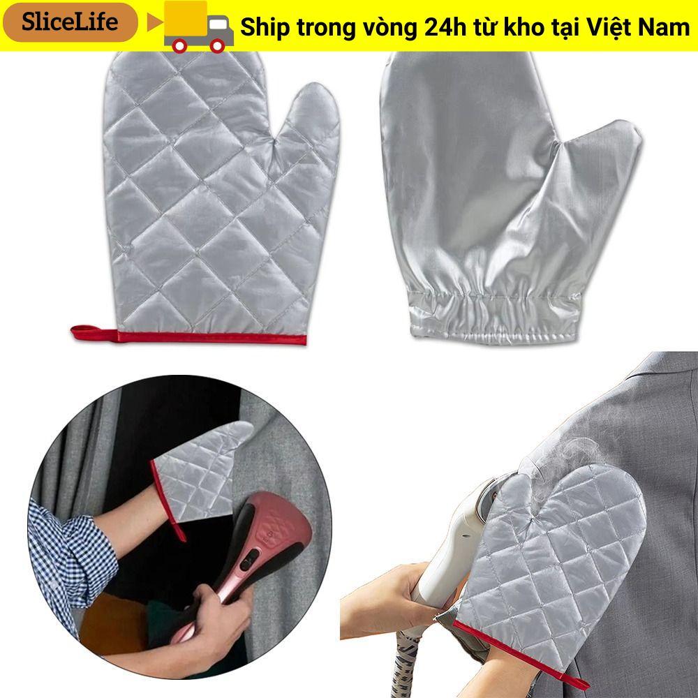 Găng tay chống hơi nước SLICELLIFE, Găng tay ủi chịu nhiệt chống bỏng, Găng tay lò nướng chống thấm nước dày