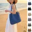 Túi đeo vai ống hút THEGIRL8B, Túi Tote dệt thoáng khí rỗng, Túi đi biển mùa hè thông thường dành cho nữ