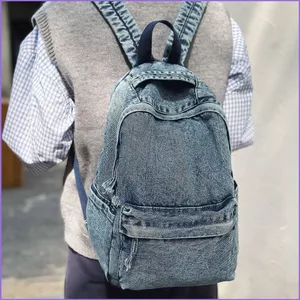 Ba lô Denim phong cách Nhật Bản cổ điển SQ11 dành cho nữ Túi đi học nhẹ và thông thường dành cho sinh viên đại học