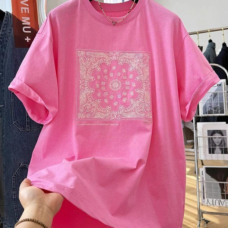 [Khuyến mãi trong thời gian có hạn] Áo thun ngắn tay in hình Niche Design Sense Street Wear dành cho nữ mùa hè dáng rộng phong cách lười biếng All-Ma