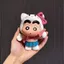 Crayon Shin-chan Hình 10cm – Tư thế điện thoại màu hồng dễ thương, Bàn làm việc trên ô tô Trang trí nội thất, Quà tặng
