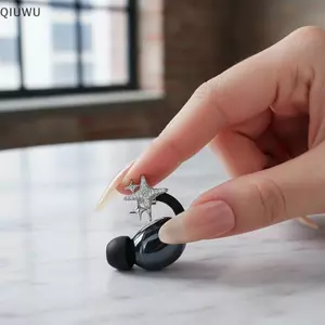 QIUWU Kẹp Tai Zirconia 1 Cặp Cho Kẹp Tai Nghe Freeclip Thời Trang Không Xuyên Tai Trang Sức Tăng Cường Cho Các Hoạt Động Ngoài Trời.