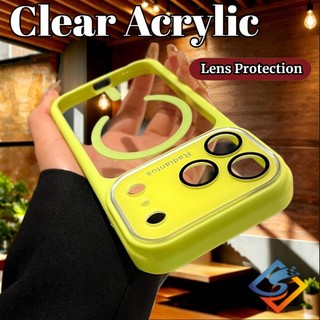 Bảo hiểm toàn bộ Camera Vỏ điện thoại trong suốt từ tính cho iPhone 17 Pro Max 13 14 15 16 Pro Max Khung mềm Vỏ cứng Vỏ bảo vệ chống sốc trong suốt