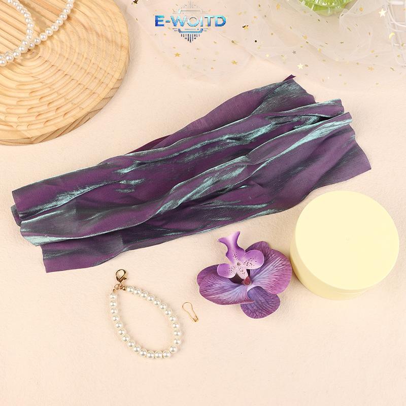 E-WOITD Vải Nút Hoa Túi Satin Lụa Phong Lan Túi Xách Jewerly Paaging Box Cưới Túi Kẹo E-WOITD
